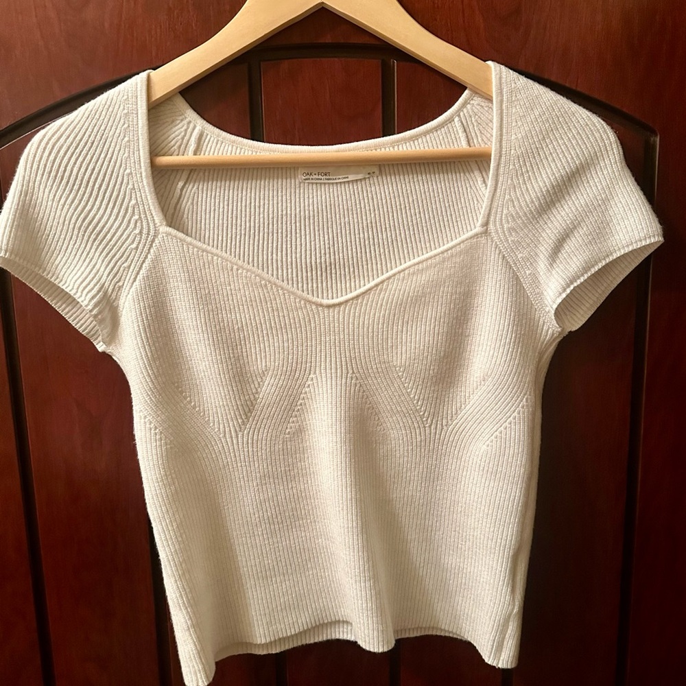 Oak + forth white sweater top
